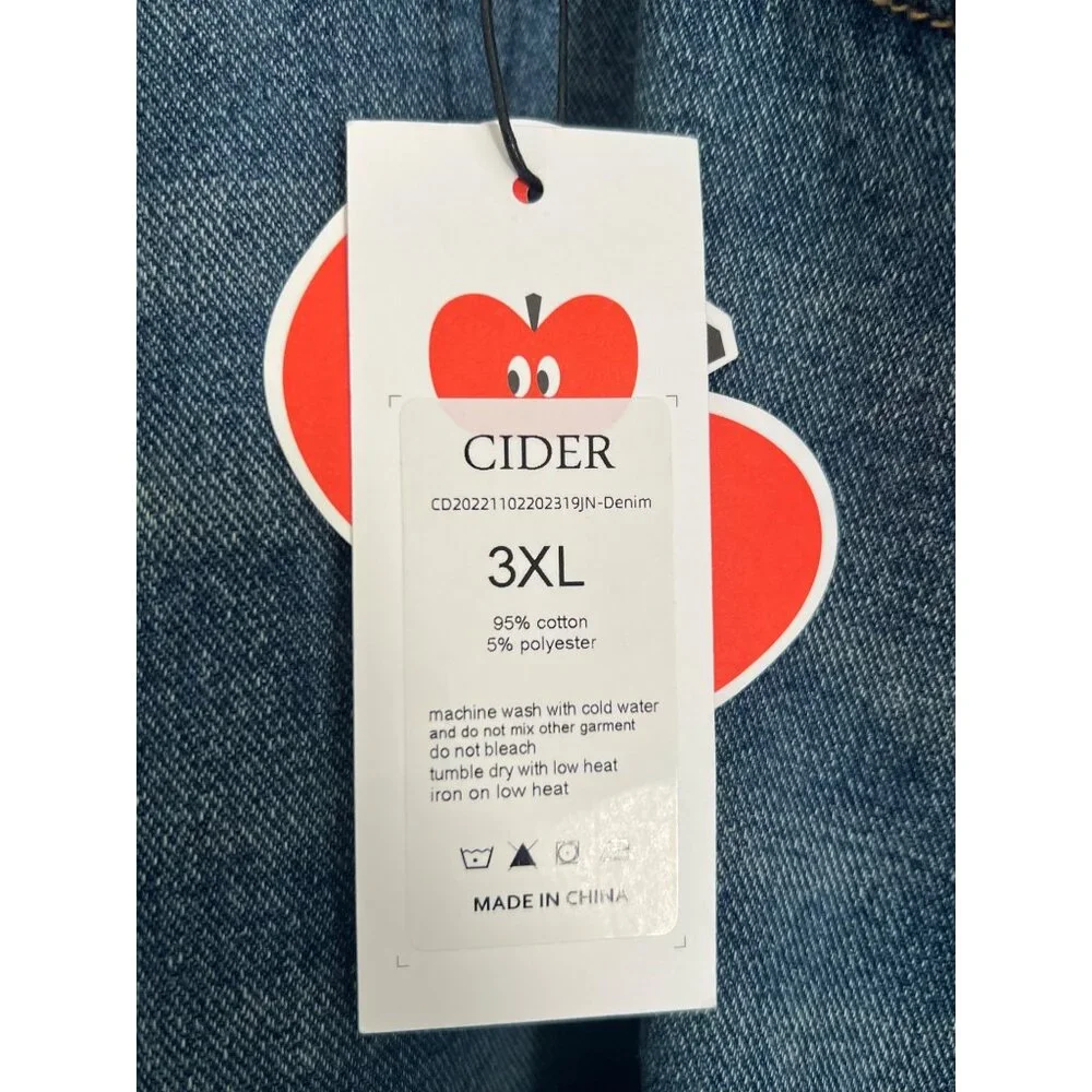 Cider Medium Wash Denim Wide Leg High Rise Women's Jeans 3XL NWT - Picture 6 of 7